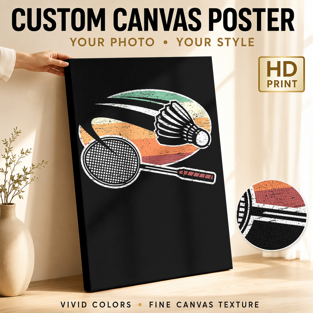 Badminton Photo - Badminton Canvas Painting Poster Customized Photo