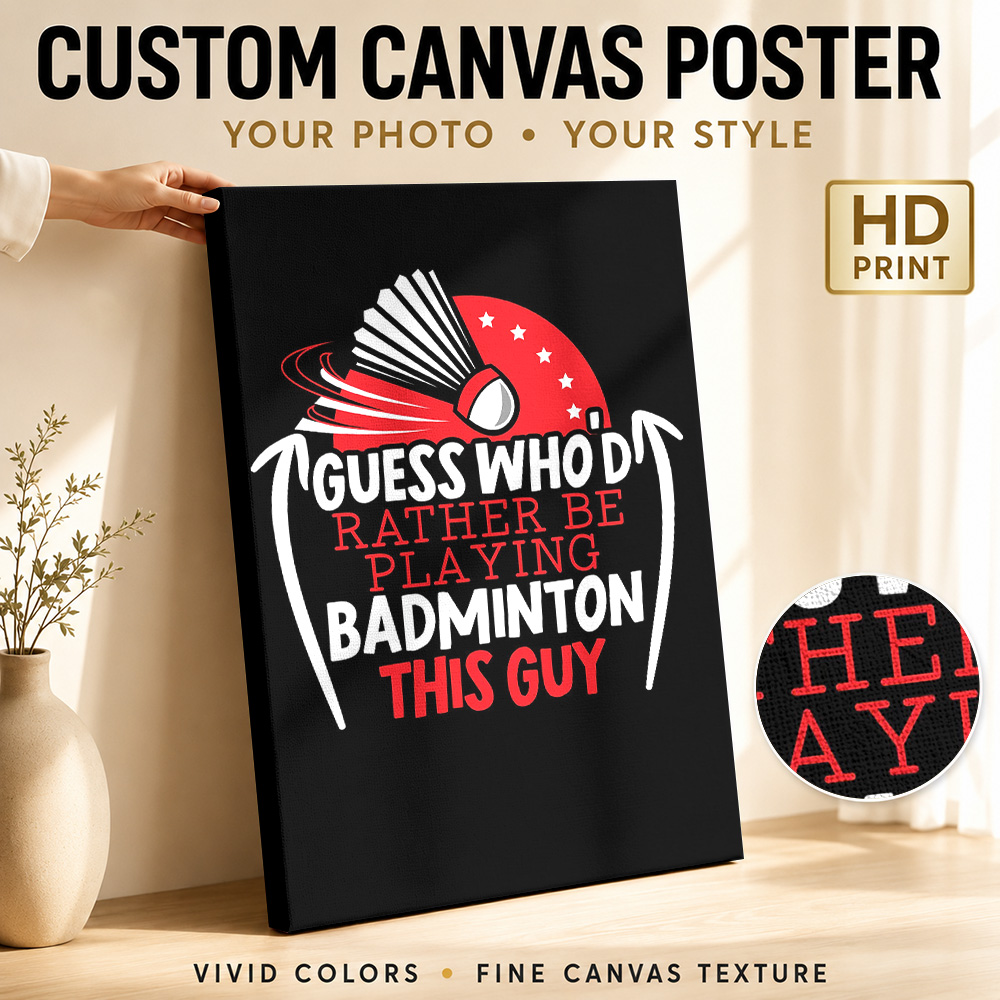 Badminton Poster - Badminton Player Canvas Print Poster Customized