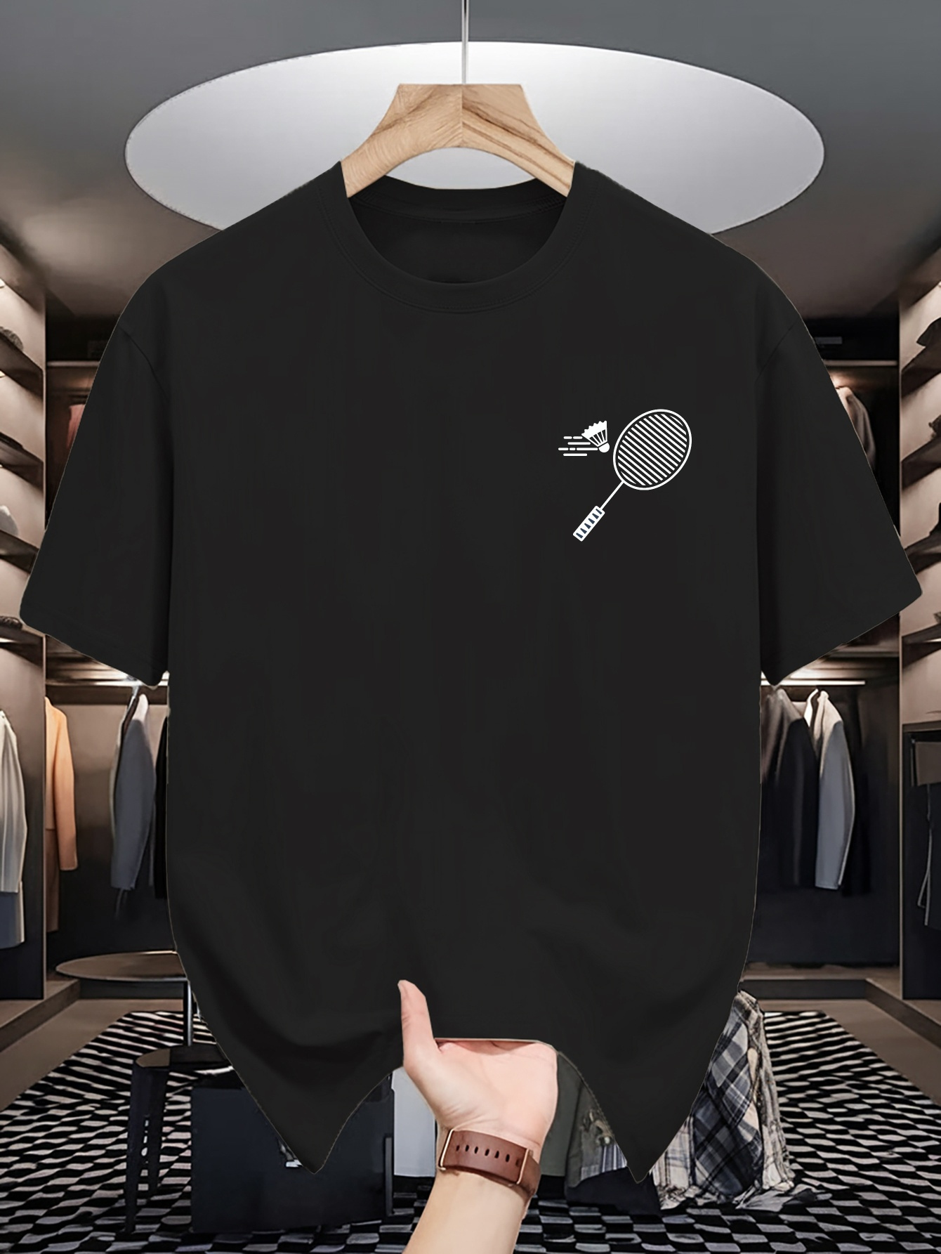 Badminton Aesthetic - Mens Crew Neck T Shirt Minimal