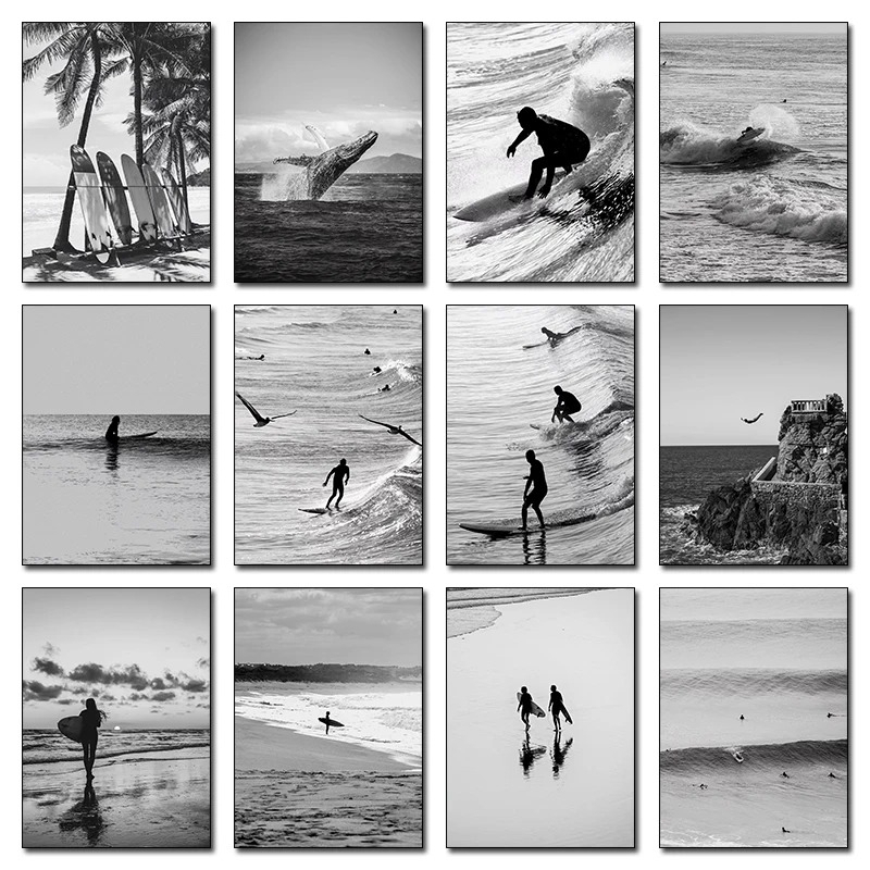 Badminton Poster - Fine Surfing Black and White Photography