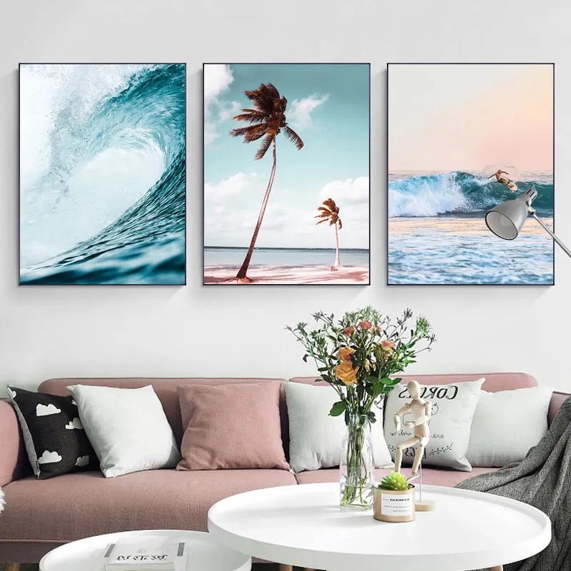 Seasacape Sunset Canvas Painti - Badminton Poster 评论和价格