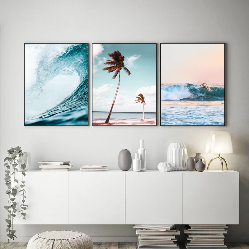 Seasacape Sunset Canvas Painti - Badminton Poster 评论和价格