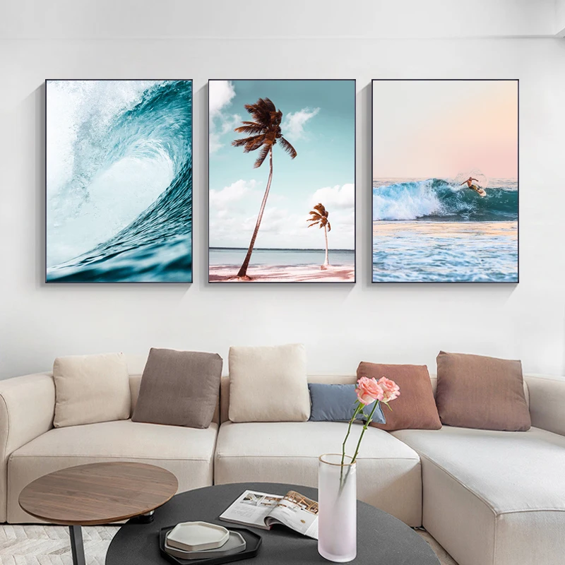 Seasacape Sunset Canvas Painti - Badminton Poster 评论和价格