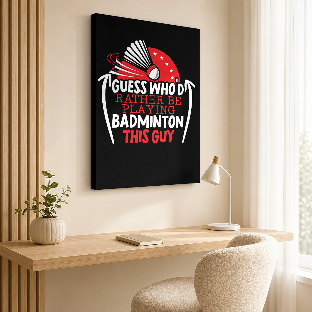 Badminton Player Canvas Print  - Badminton Poster 评论和价格