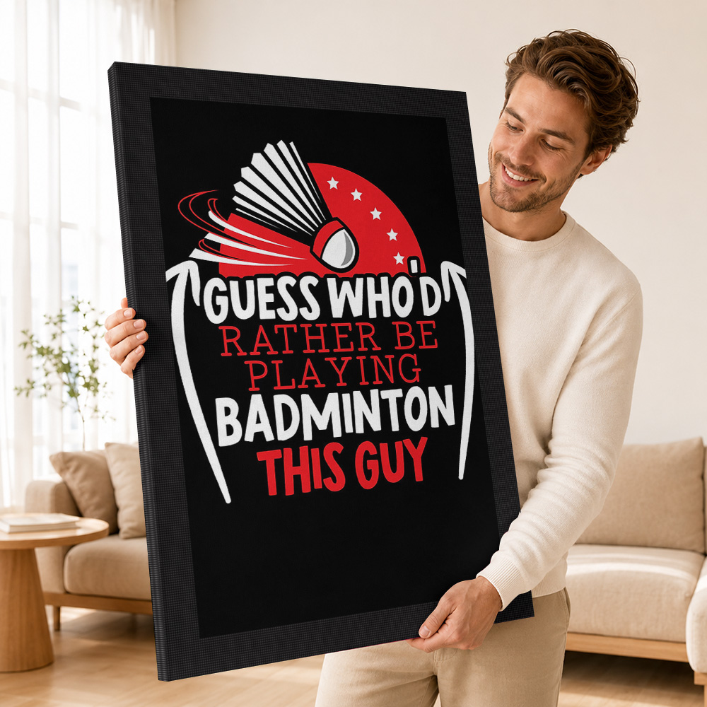 Badminton Player Canvas Print  - Badminton Poster 评论和价格