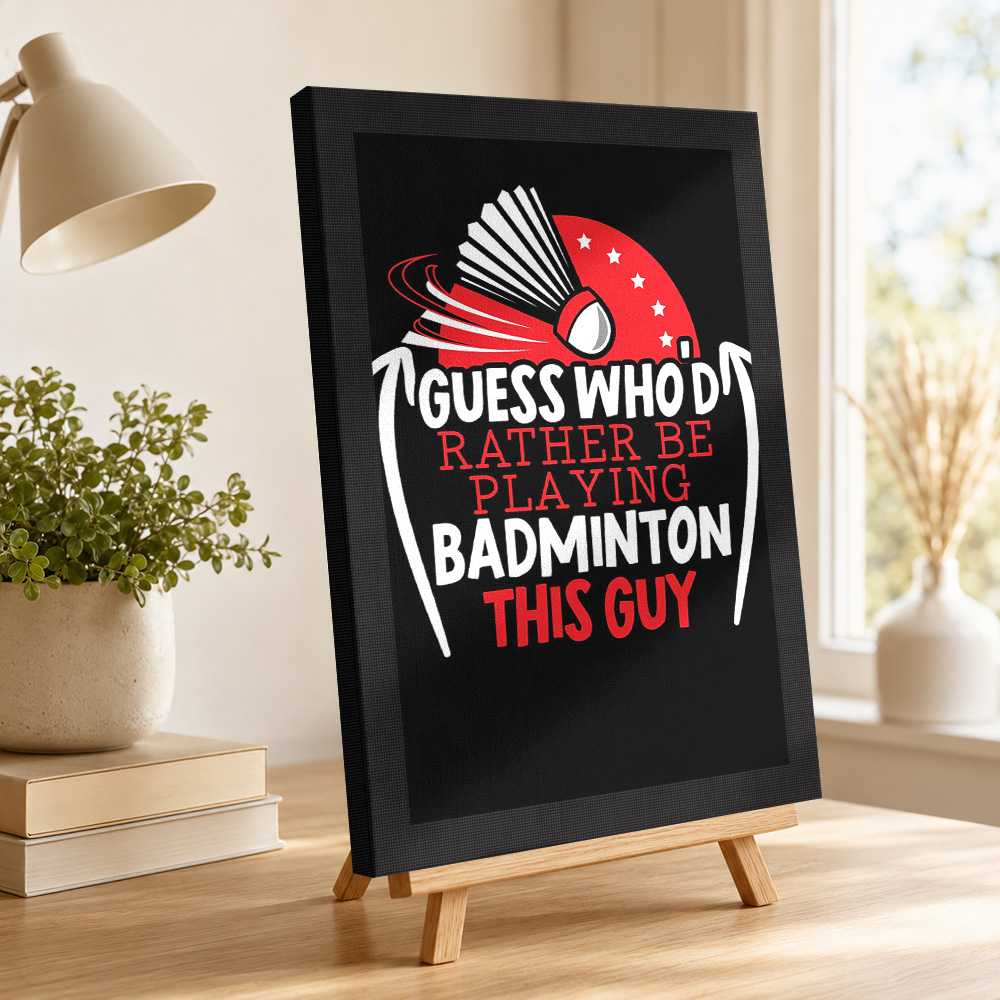 Badminton Player Canvas Print  - Badminton Poster 评论和价格