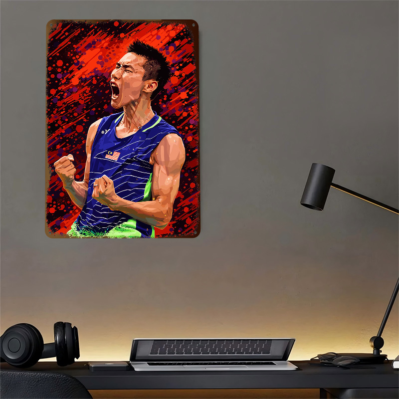 Badminton Player Celebrating V - Badminton Poster 评论和价格