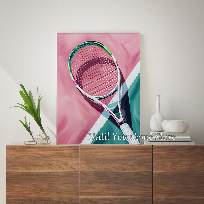 Retro Tennis and Tennis Racket - Badminton Poster 评论和价格